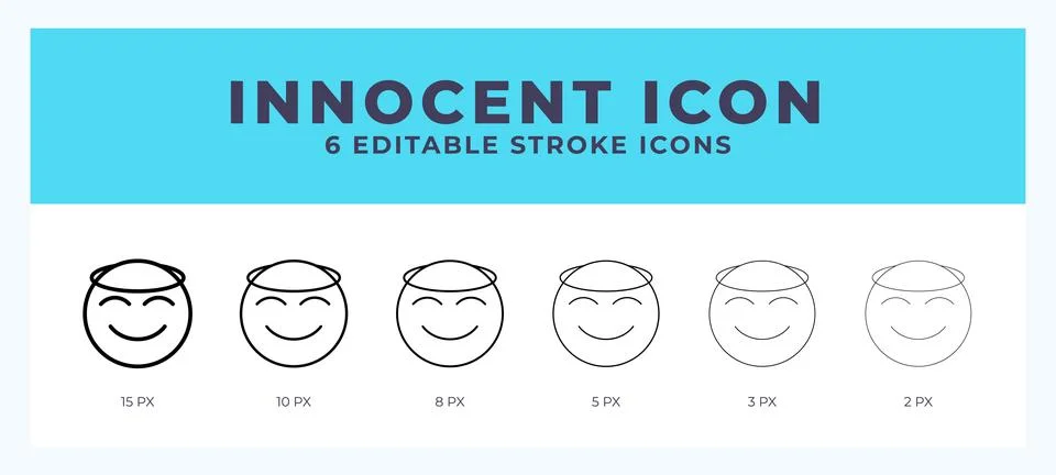 Innocent line icon illustrations with editable strokes. Stock Illustration