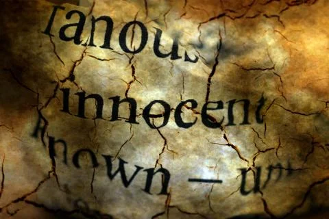 Innocent text on grunge background Stock-Illustration