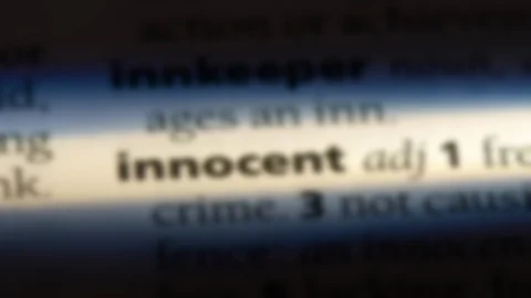 Innocent word in a dictionary. Video stock 99561342