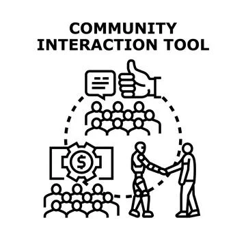 Innovating community interaction using artificial intelligence Stock Illustration
