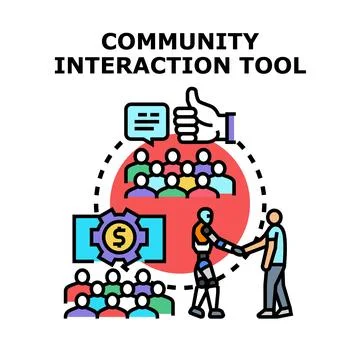 Innovating community interaction using artificial intelligence Stock Illustration