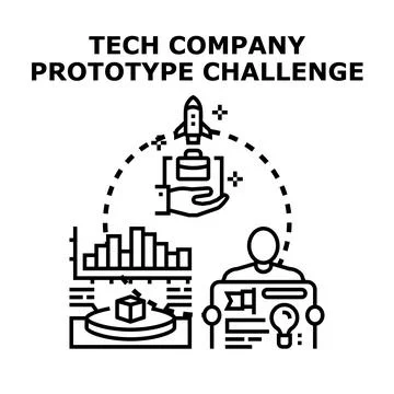 Innovating new concept prototype development challenge Stock Illustration
