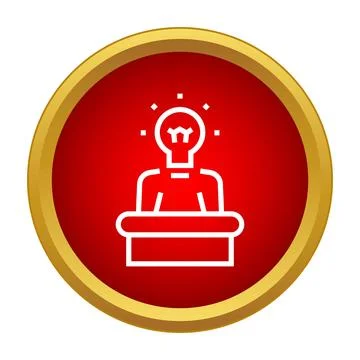 Innovating speaker presenting new ideas at podium Stock Illustration