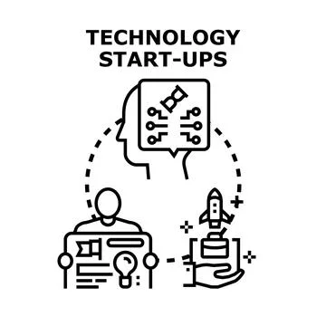 Innovating technology start ups launching new business ideas Stock-Illustration