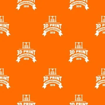 Innovation 3d printing pattern vector orange Illustrazione stock
