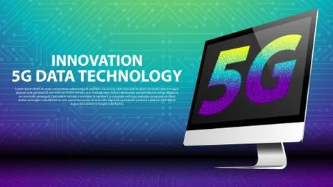 INNOVATION 5G DATA TECHNOLOGY BACKGROUND Illustrazione stock