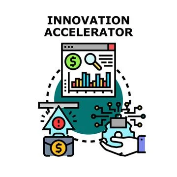 Innovation accelerator concept for business development success Stock Illustration
