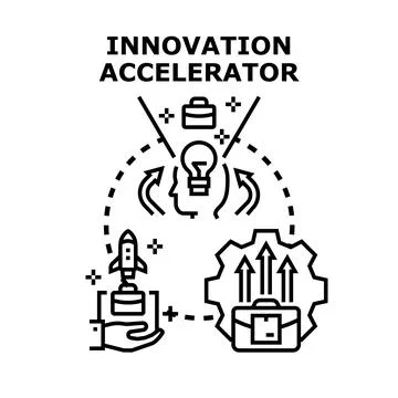 Innovation accelerator concept developing startup business project イラスト素材