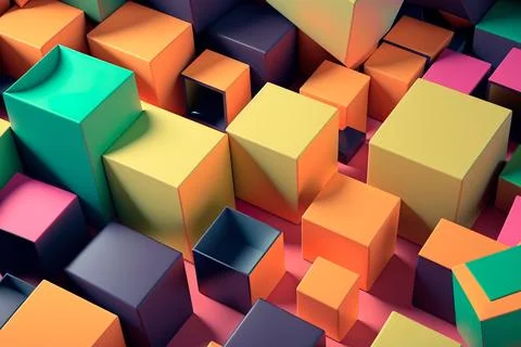 Innovation and creativity concept .?ubes background wallpaper Illustrazione stock