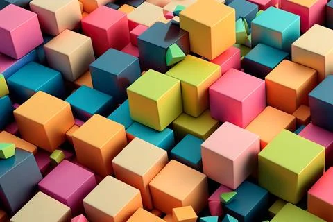 Innovation and creativity concept .?ubes background wallpaper Stock Illustration