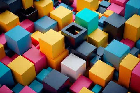 Innovation and creativity concept .?ubes background wallpaper Illustrazione stock