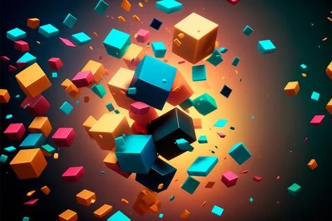 Innovation and creativity concept .?ubes background wallpaper Stock Illustration