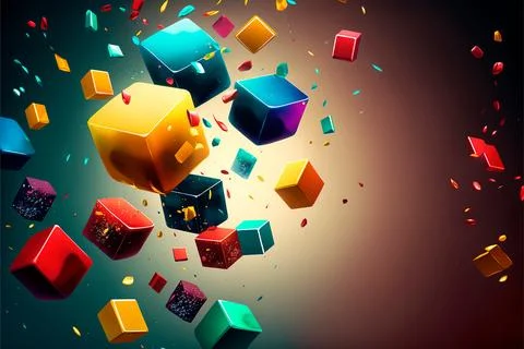 Innovation and creativity concept .?ubes background wallpaper Illustrazione stock