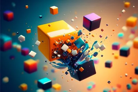 Innovation and creativity concept .?ubes background wallpaper Illustrazione stock