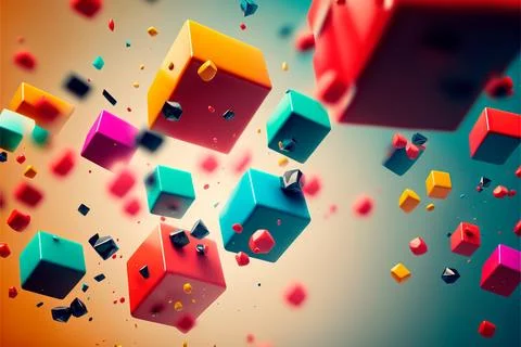 Innovation and creativity concept .?ubes background wallpaper Stock Illustration