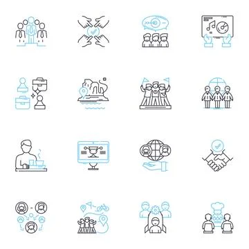Innovation and creativity linear icons set. Ingenuity, Imagination, Novelty Stock Illustration