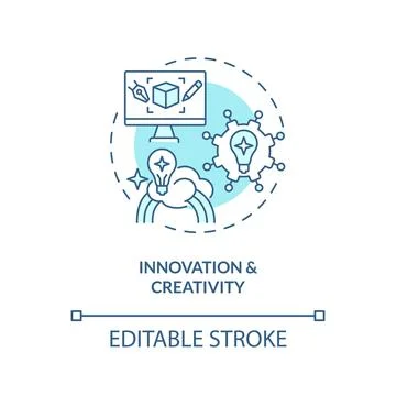 Innovation and creativity turquoise concept icon Stock Illustration