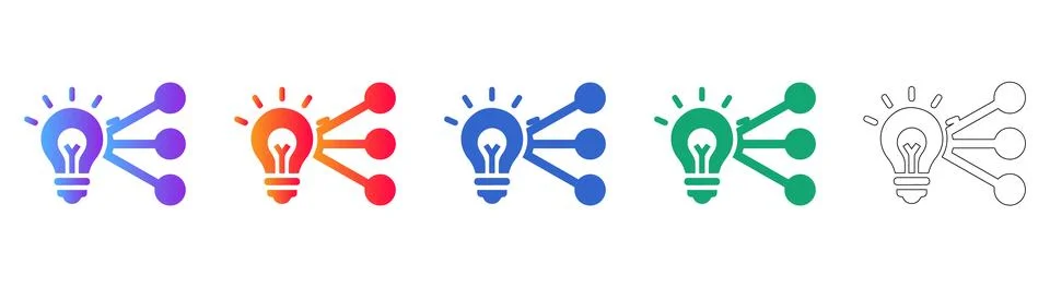 Innovation and Knowledge Sharing Icons Stock Illustration