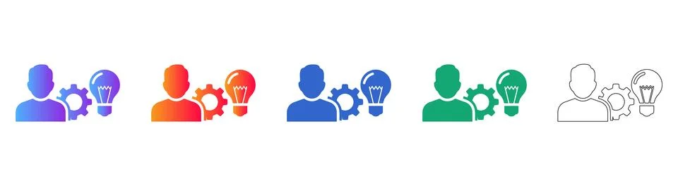 Innovation and Problem Solving Concept Icons 스톡 일러스트