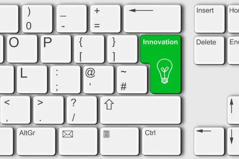 Innovation business concept PC computer keyboard illustration 스톡 일러스트