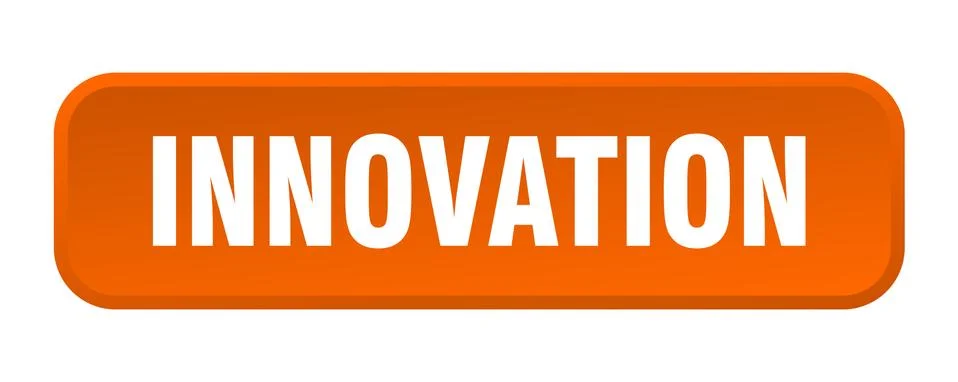 Innovation button. innovation square 3d push button Stock Illustration