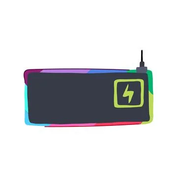 Innovation charging mouse pad wireless cartoon vector illustration Stock Illustration