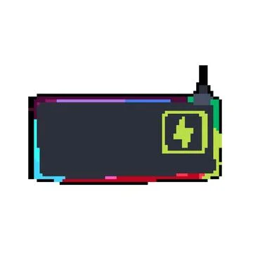 Innovation charging mouse pad wireless pixel art vector illustration Stock Illustration