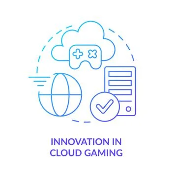 Innovation in cloud gaming blue gradient concept icon Illustrazione stock