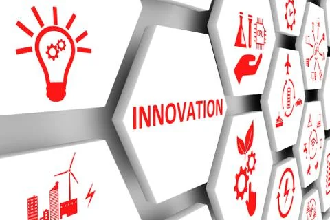 INNOVATION concept cell background 3d illustration Stock Illustration