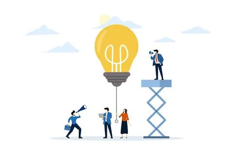 Innovation Concept with Light Bulb. Creative Idea, Imagination. Stock Illustration