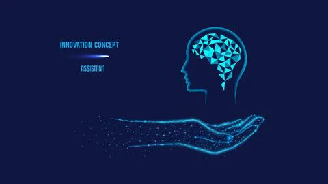 Innovation concept or human thinking, neural networks, artificial intelligenc Stock Illustration