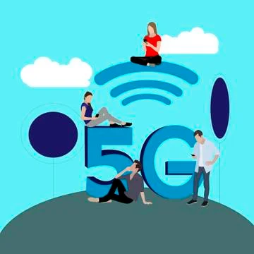 Innovation connection fifth generation wireless Stock Illustration
