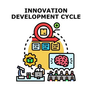 Innovation development cycle business process concept Stock Illustration