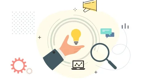 Innovation Development Process  and Marketing Strategy  - Animated Illustration Stock Footage 278483318