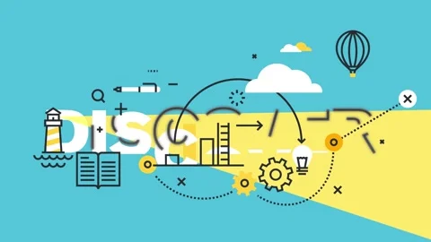 Innovation discovery concept with icons. 스톡 동영상 340282596