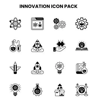 Innovation DuoTone Bundle Icons Pack Stock Illustration