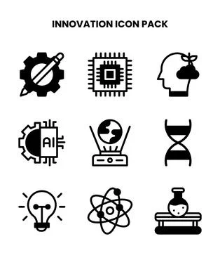 Innovation DuoTone Bundle Icons Pack Stock Illustration