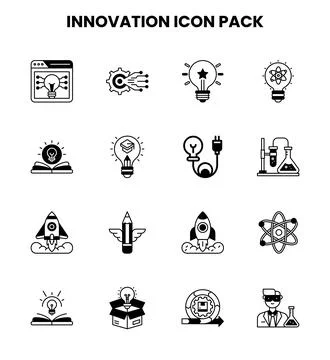 Innovation DuoTone Vector Icons Pack Stock Illustration