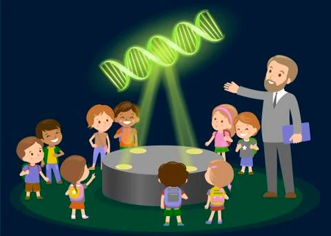 Innovation education elementary school learning technology and people concept - Illustrazione stock