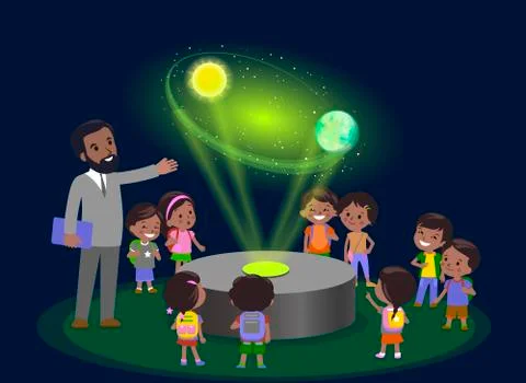 Innovation education elementary school learning technology and people concept - Stock-Illustration