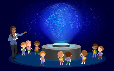 Innovation education elementary school learning technology and people conce.. Stock Illustration
