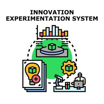 Innovation experimentation system developing new ideas and products Stock Illustration