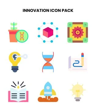 Innovation Flat Bundle Icons Pack Stock-Illustration