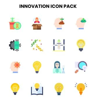 Innovation Flat Graphics Icons Pack Stock Illustration