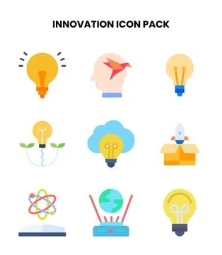 Innovation Flat Icons Pack Stock Illustration