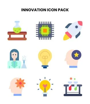 Innovation Flat Scalable Icons Pack Stock Illustration