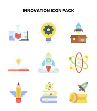 Innovation Flat Scalable Icons Pack Stock Illustration