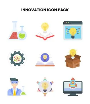 Innovation Flat Scalable Icons Pack Stock Illustration
