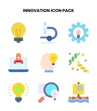 Innovation Flat Scalable Icons Pack Stock Illustration