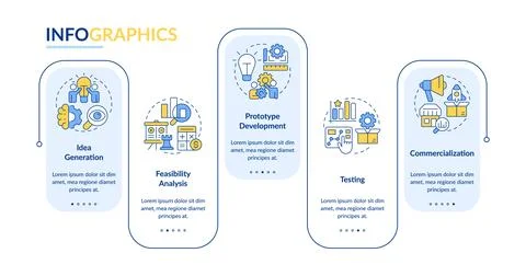 Innovation funnel rectangle infographic vector イラスト素材
